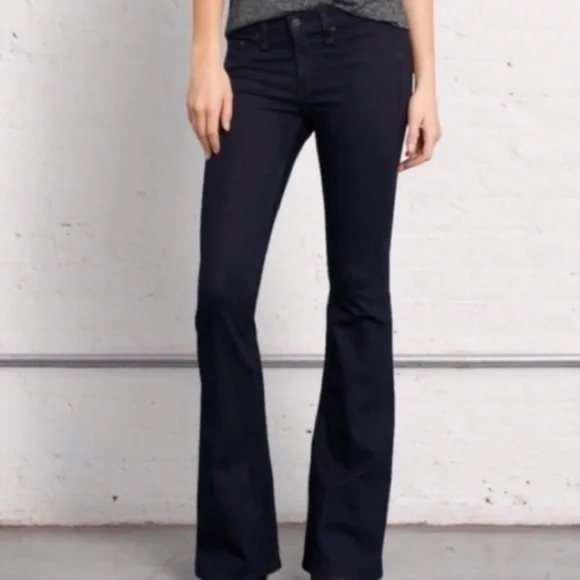 Rag & Bone Elephant Bell Flare Jeans Dark Wash in Midnight Blue size 26 - Picture 2 of 10